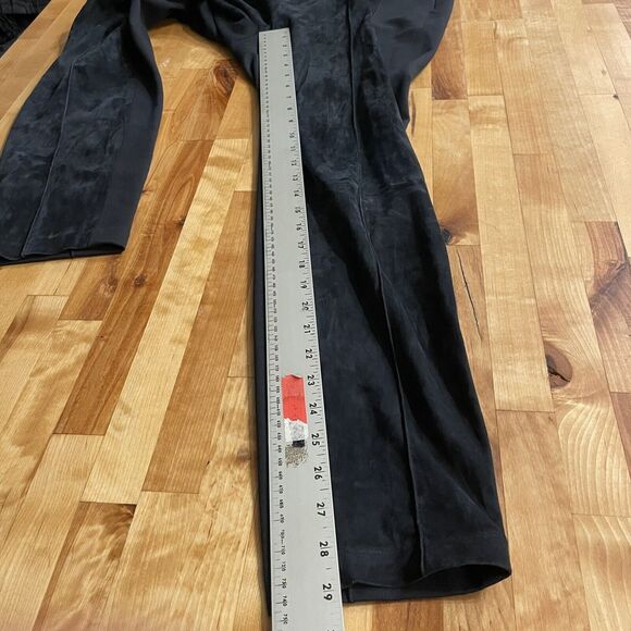 Lafayette 148 Gramercy Pants Navy Acclaimed Stretch Suede‎ Panel Knit Size 8 - Picture 7 of 9